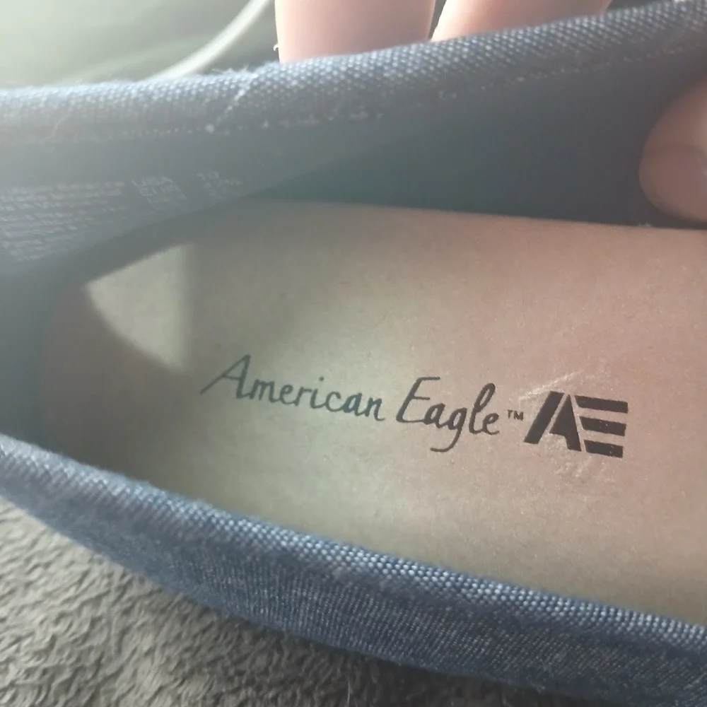 American Eagle‎ Denim Ballet Flats Size 10 Blue Pleated Round Toe Casual Classic